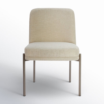 Rothschild Linen Blend Metal Side Chair in Cream