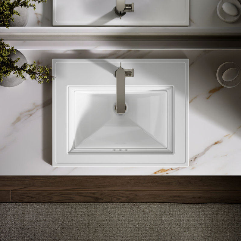 Memoirs® Stately Drop-in Bathroom Sink, White, Single Hole