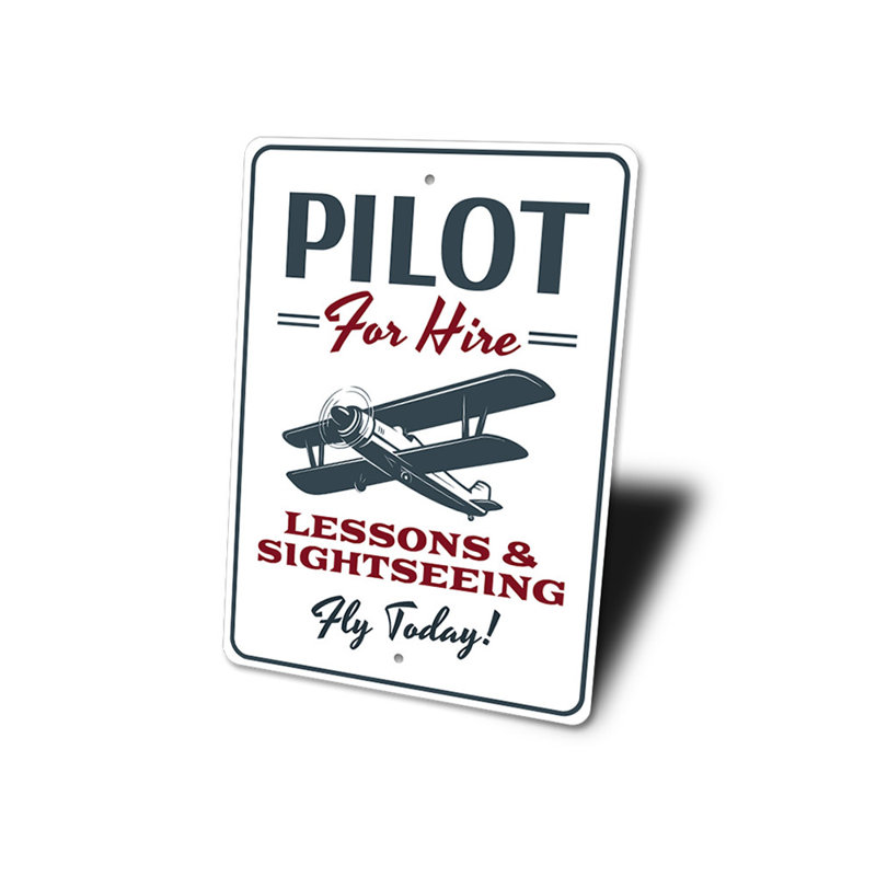 Enseigne pilote en aluminium, H 18 po x l 12 po x P 0,06 po