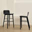 Chaise d'appoint noire à dossier bas (ensemble de 2)-117349116