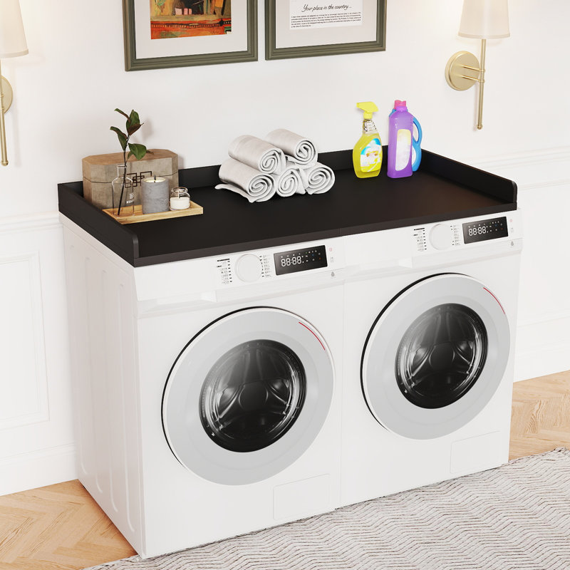 Comptoir à linge 27,5 "X 54" pour laveuse et sécheuse - Tablette d'organisation moderne avec base antidérapante et bord protecteur