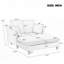 Modern Chaise Lounge Sofa Bed with Chenille Fabric, Curved Armrests, Contrast Piping-11617823