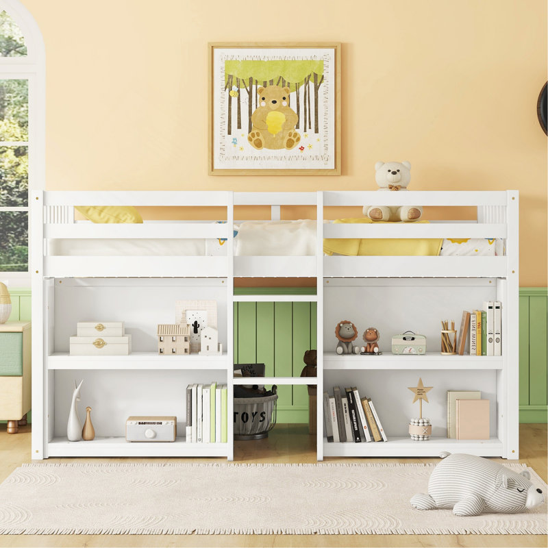 Lit mezzanine multifonctionnel avec rangement et salle de jeux pour enfants