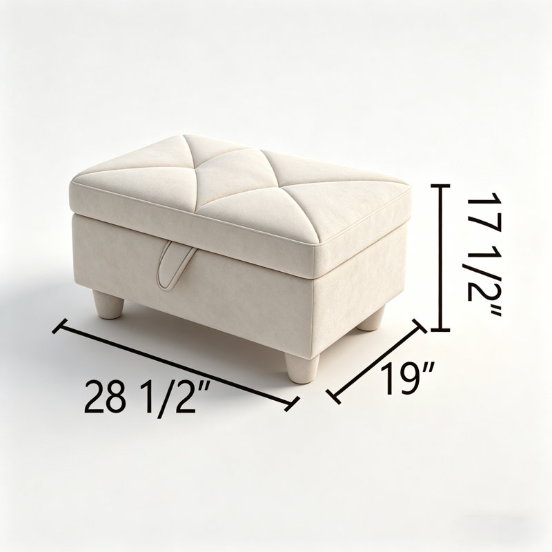 Banc de rangement pour l'entrée 28,5 po Keevha, Simili cuir blanc