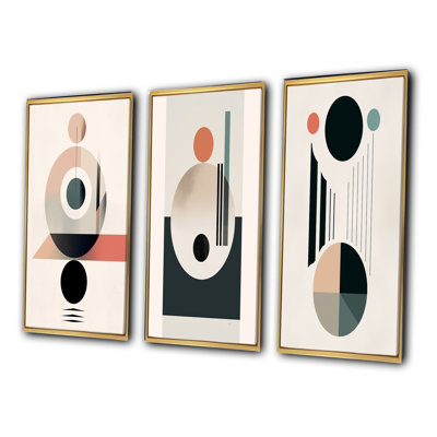 «Lovely Moon Rhythms», ensemble de 3 décorations murales transitionnelles abstraites et minimalistes