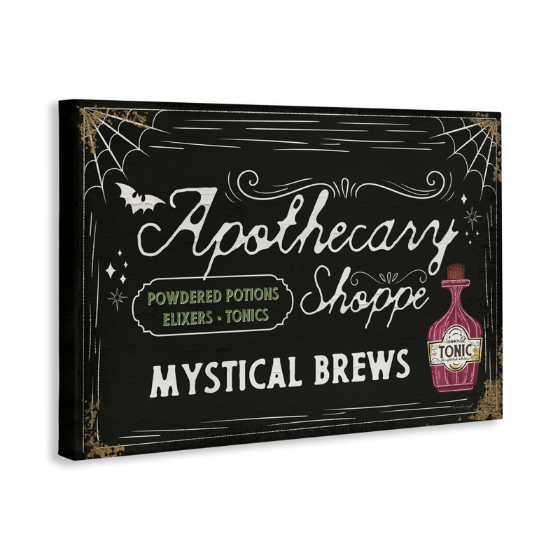 «Mystical Brews Apothecary Shoppe», art mural par Jennifer Pugh, H 20 po x l 30 po