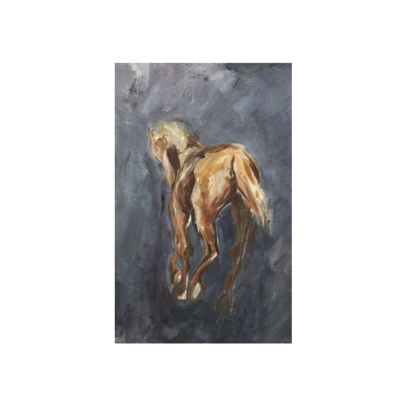 «Midnight Storm II» par Elena Carlie - peinture sur toile tendue, Couche de verre, H 74 po x l 47 po