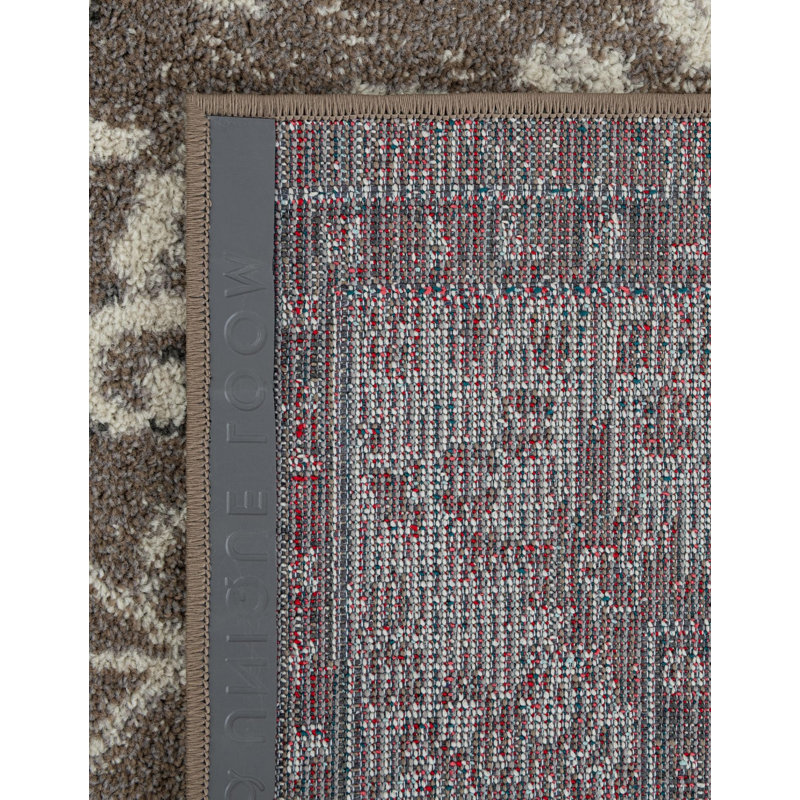 Kalf Abstract Beige Area Rug, Rectangle 7'10" x 11'