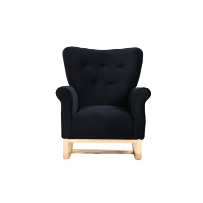 Chaise berçante Mid-Century avec velours et pieds en bois, pour chambre de bébé, 250 lb confortable en bois, chambre à coucher, Max