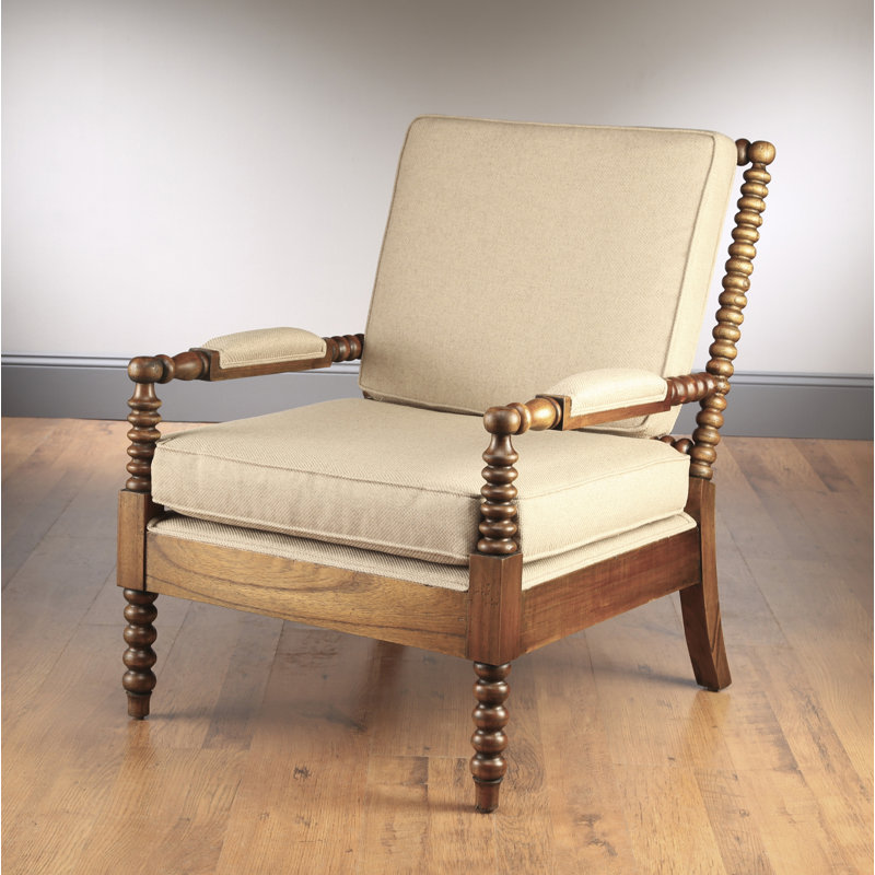 Gilreath Linen Armchair, Walnut / Taupe