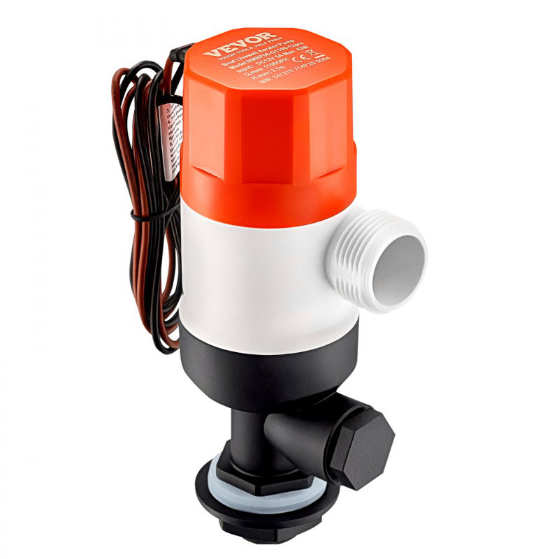Pompe d'aérateur Livewell pour bateau 12V 1100GPH Livewell Pompe droite 2 entrées