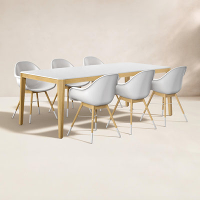 Genevive 85" Eucalyptus Patio Dining Set