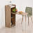 2 In 1 Storage Cabinet & Dining Table 4-Tier Shelf w/ Drop Leaf Tabletop Home