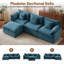Canapé modulaire modulaire, canapé modulaire avec assise profonde et coussin moelleux, canapé moderne en forme de L avec repose-pieds mobile et coussins-129239713
