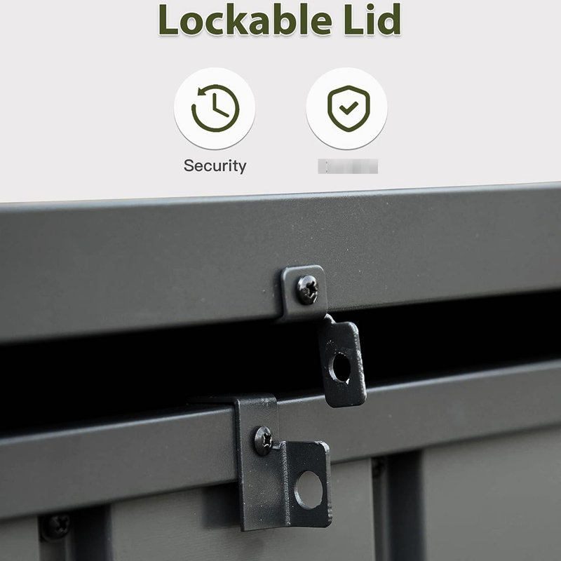 120 Gallon Lockable Patio Deck Box - Waterproof Outdoor Storage For Cushions, Tools  Dark Gray Waterproof, Lockable, Holds Garden Tools, Cushions