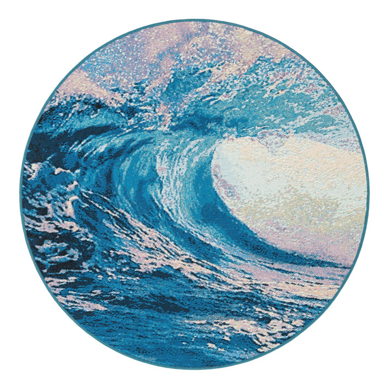Keazia Indoor/Outdoor Area Rug, Round 4'1"