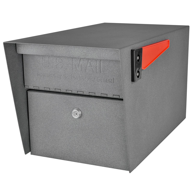 Mail Manager Locking Security Post Mounted Mailbox, Granite