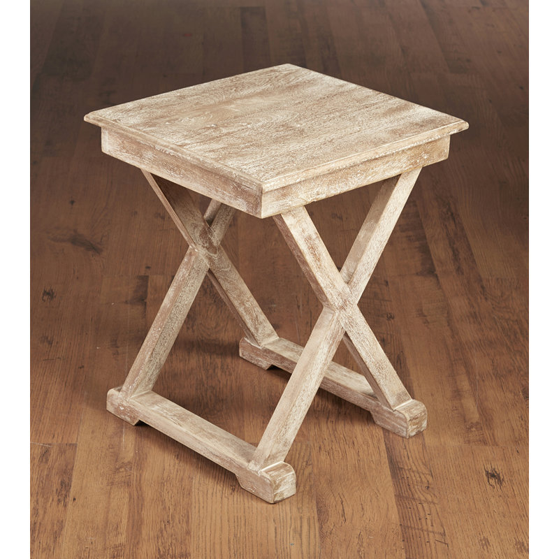 Table de bout Rickey, Blanc délavé