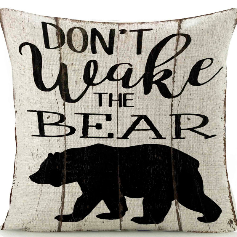  Coussin décoratif en lin Don't Wake Bear