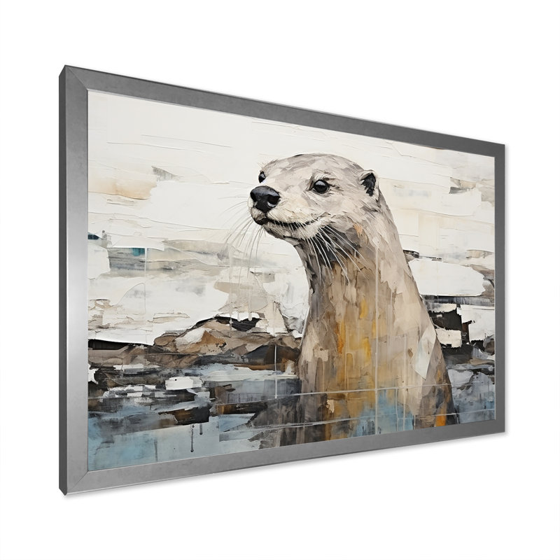 «Otter Playfulness Magic» sur toile, Cadre photo argenté, H 24 po x l 32 po x P 1 po
