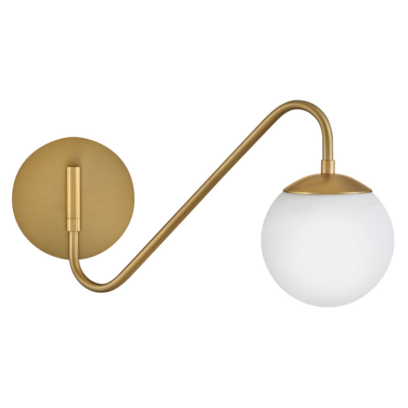 Granger Steel Plug-in Swing Arm Sconce, Lacquered Brass