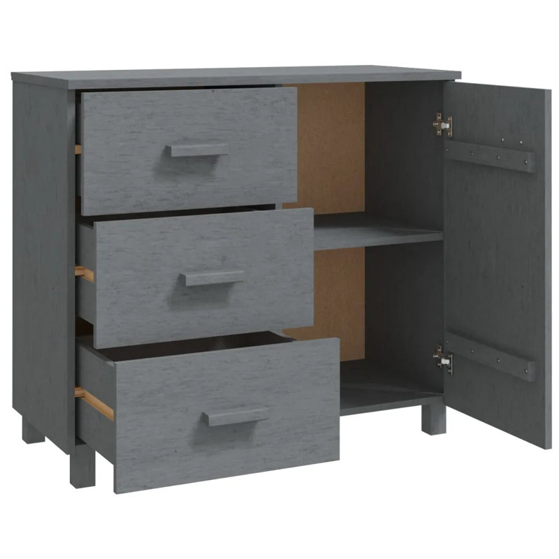 Haydyn 90cm Solid Wood Sideboard, Dark Grey