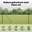 Welded Wire Fence With 7 Spike Posts Grey Steel-1864783725