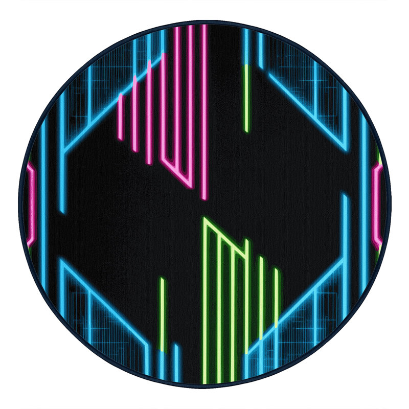 Electric Gradient Rug, Round 3'