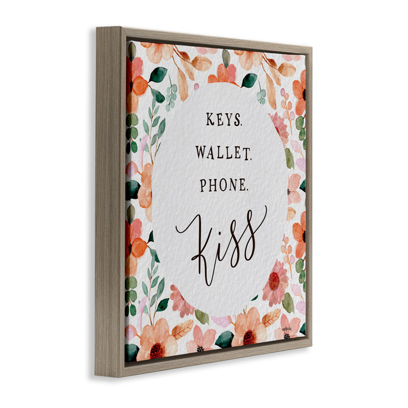 «Keys Wallet» par Kissfect, H 18 po x l 18 po, Cadre flottant gris lustré
