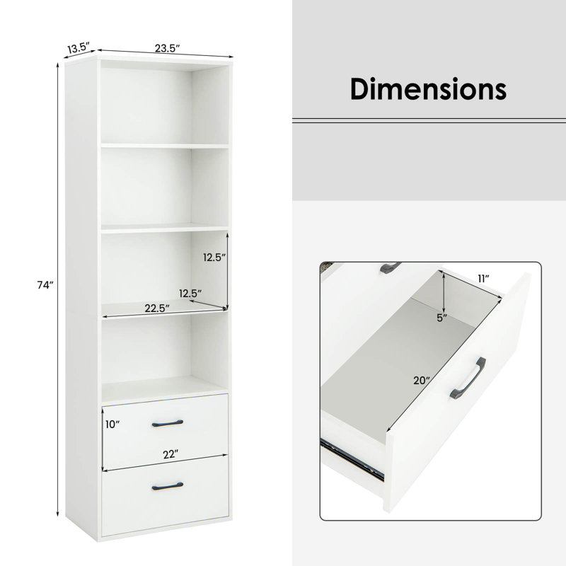 Aranea Bookcase Storage Bookcase, White