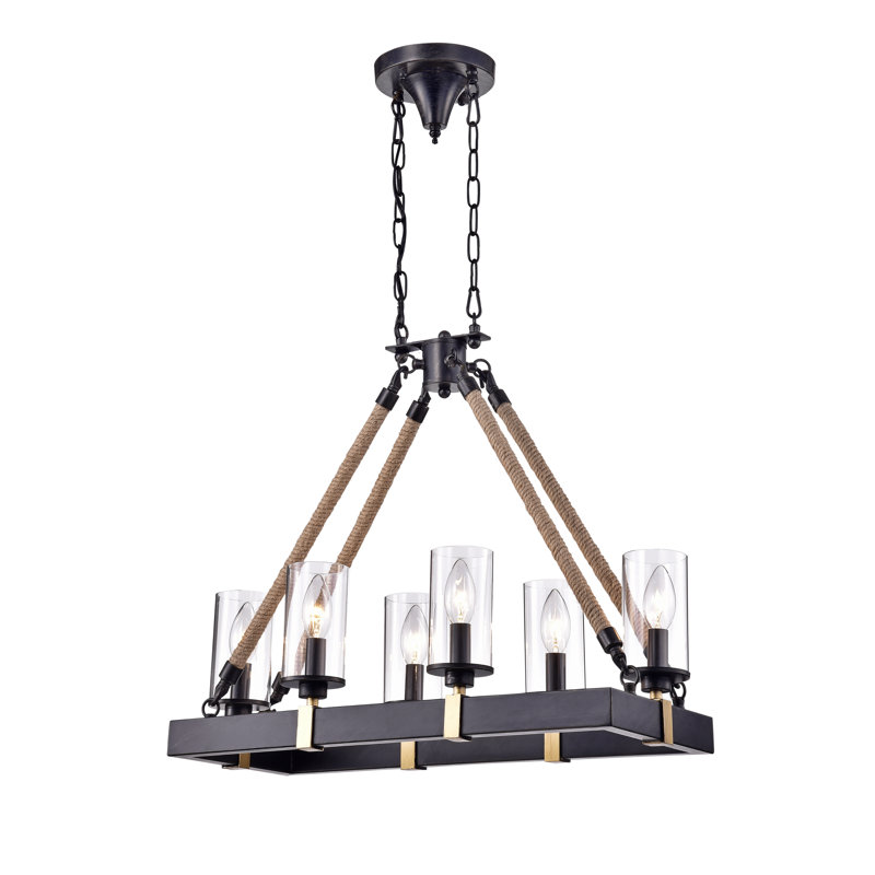 Lustree 6 lumières façon bougie oceanides Cosette