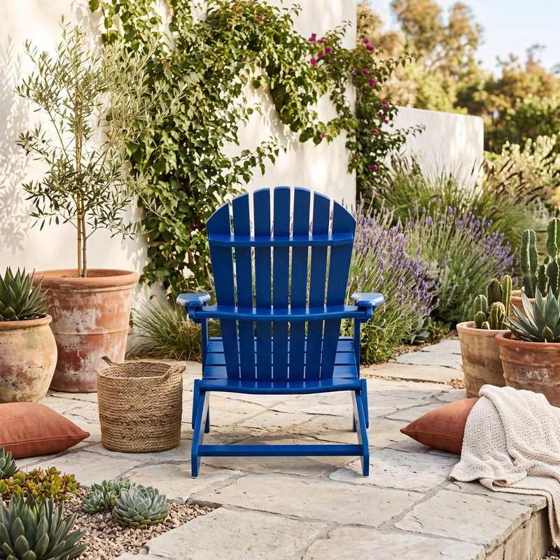 Chaise Adirondack pliante en bois, Blue