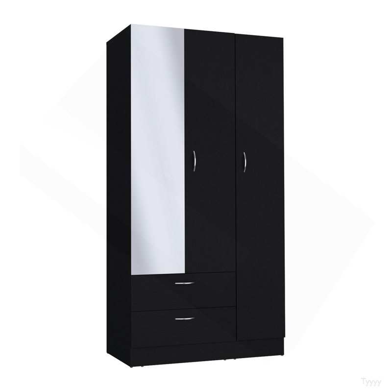 Armoire à miroir 3 portes Riverside, Noir