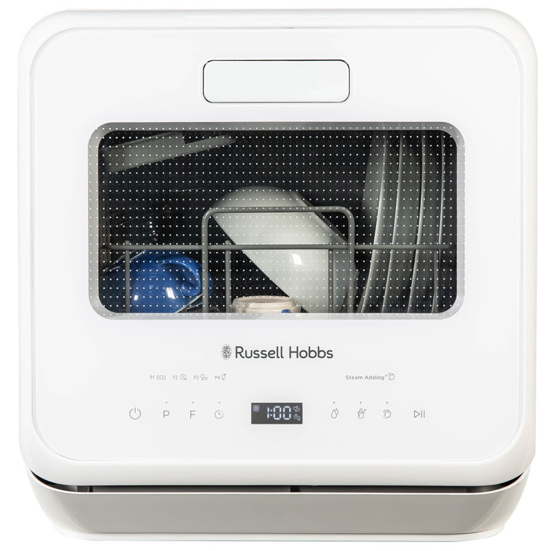 Russell Hobbs® RH2TTDW0D1W, 2 Place Setting Table Top Dishwasher in White, White