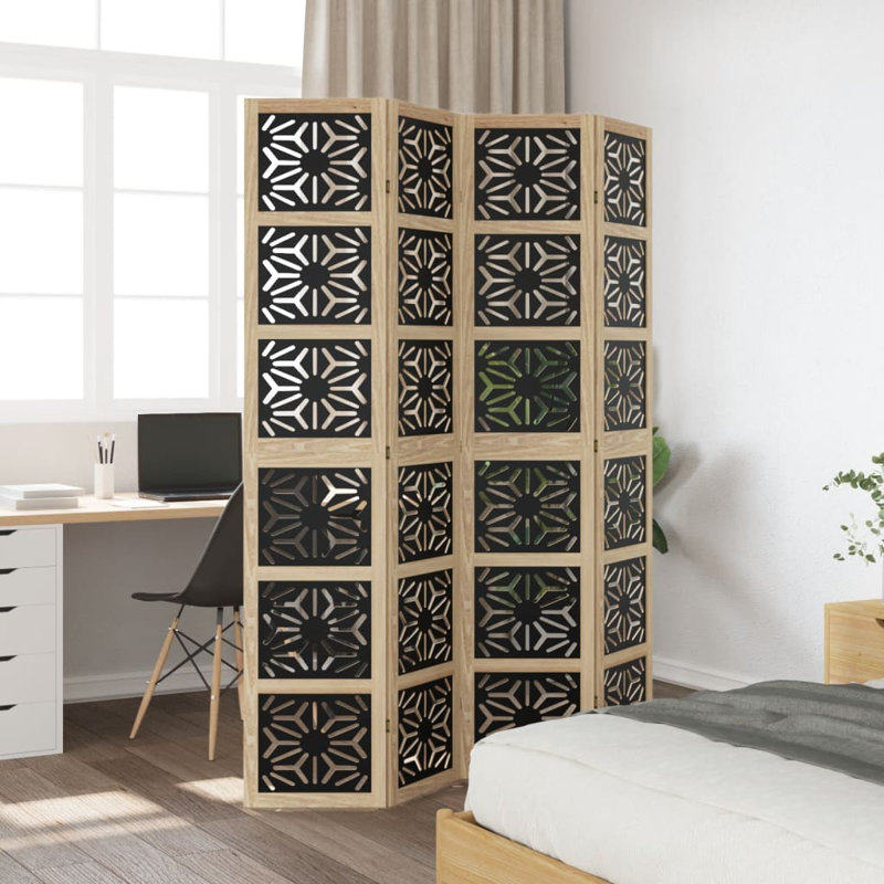 Cellestine Solid Wood Accent Room Divider, 200cm H x 145cm W