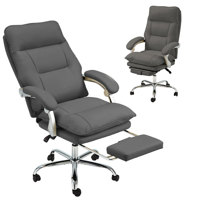 Executive Office Chair With Footrest 350 Lbs, Gray