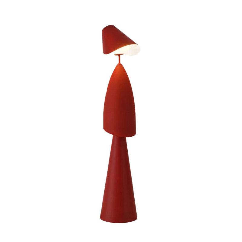 Lampe sur pied en fer et PE, Rouge, Rouge