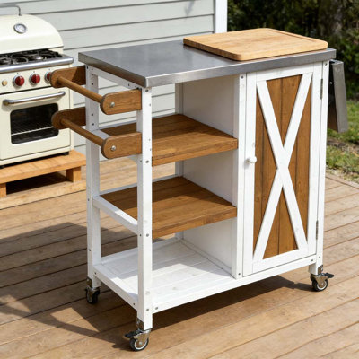 Foldable Outdoor Kitchen Island Patio Kitchen Island Outdoor Kitchen Cart Portable Prep Station with Lockable Wheels