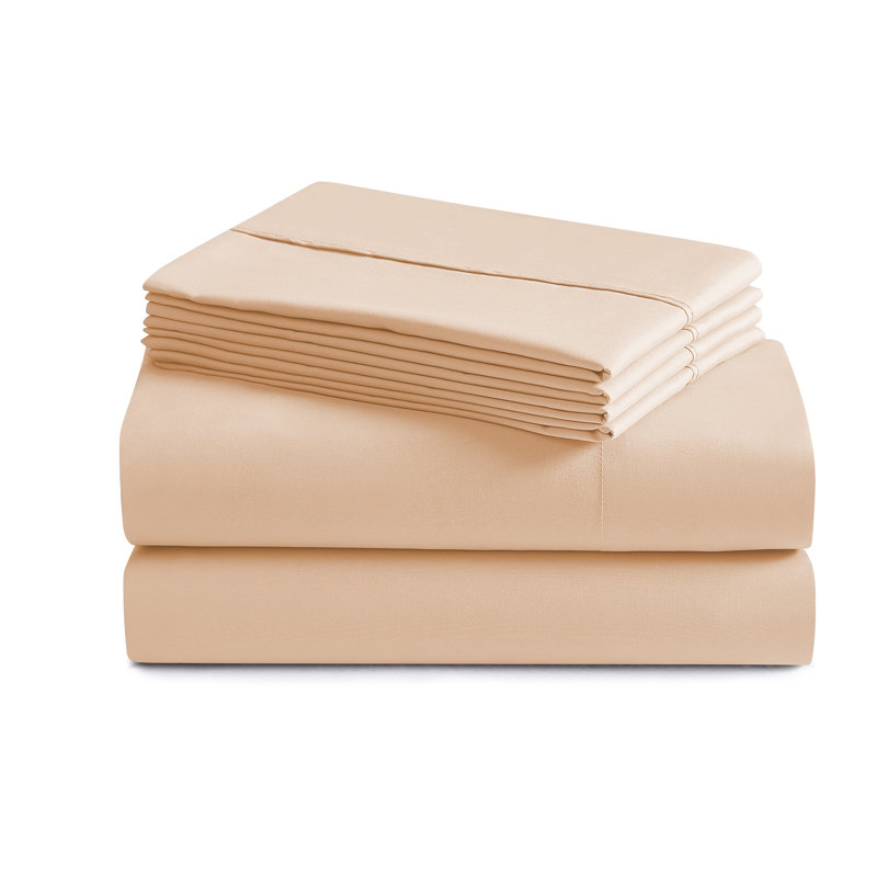 Luxurious Soft Microfiber Sheet Set with Bonus Pillowcases, RV Short Queen Sheet Set with 4 Pillowcases, Peach