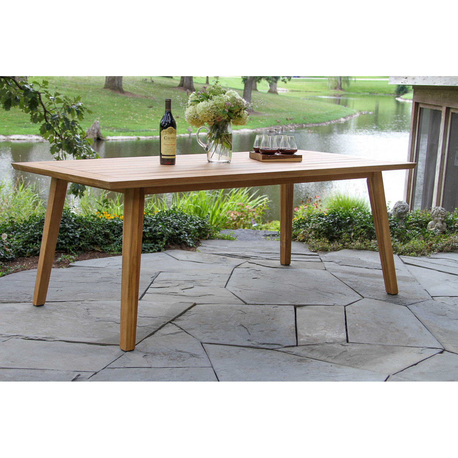 Akiva 40" Patio Dining Set, Black Rope