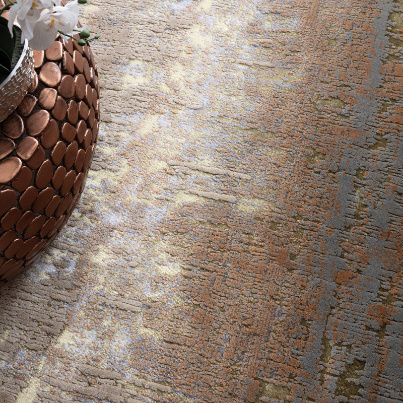 Aurora AU01 Dune Metallic Bronze Area Rug, Rectangle 200 x 290cm