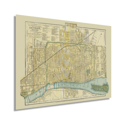 1895 - Carte de Détroit, Michigan