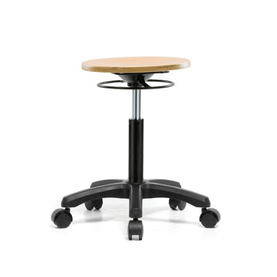 Adjustable Height Lab Stool with Removable Casters/Wheels