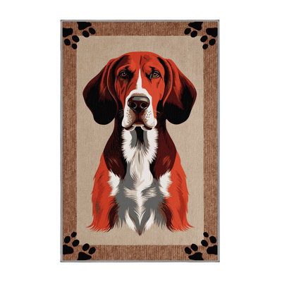 Washable Redbone Coonhound Dogs Area Rug