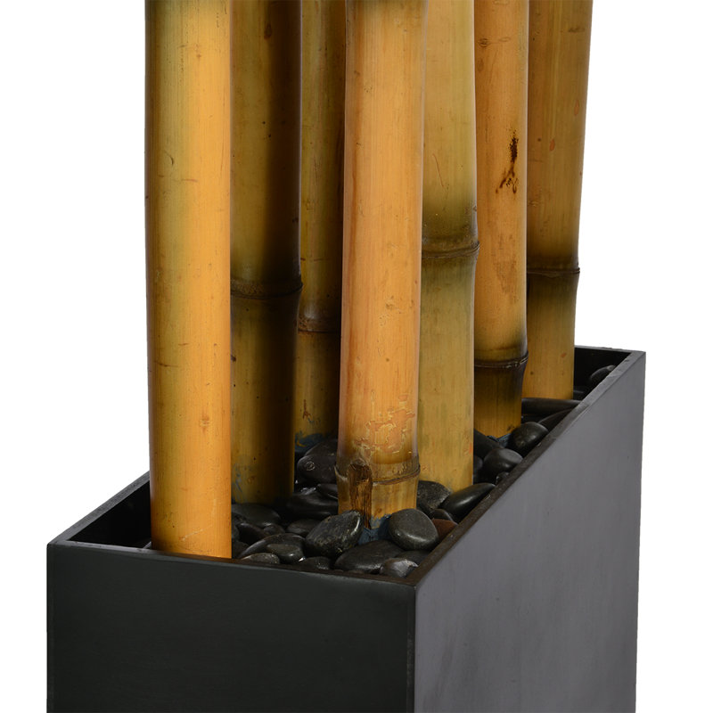 Ensemble de 10 pots à fleurs en bambou, H 60 po x l 9 po x p 22 po