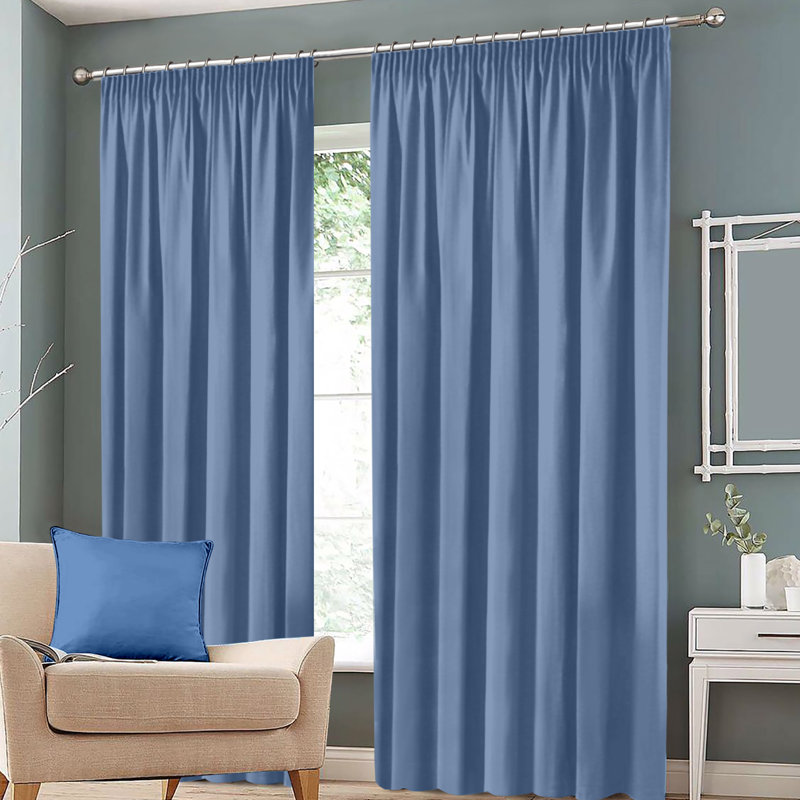 Eiliana Room Darkening Curtain Pair, Light Blue, Width 228 x Drop 228 cm