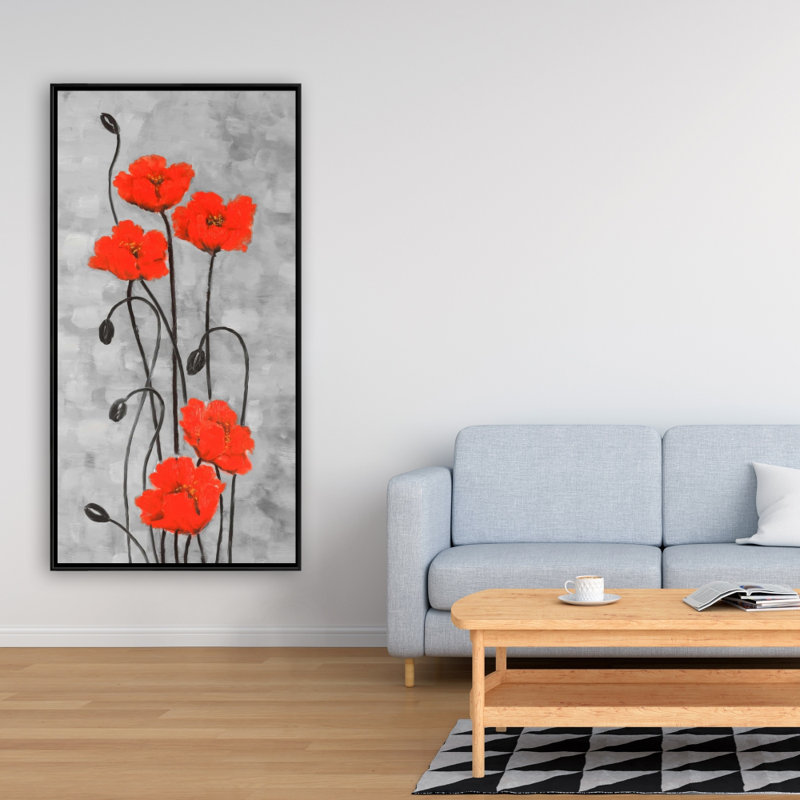Long stem flowers - 24"x48" Framed canvas