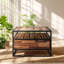 Table basse en bois d'acacia et en métal avec tablette Ulera l 50 po x P 26 po x H 18 po