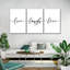 «Love Typographie Live Laugh Love», ensemble de 3 pièces sur toile-93058793