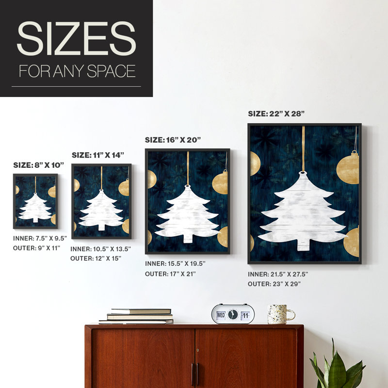 Framed Print - Solid Wood, Noir, noir, noir, noir, H 21 po x l 17 po